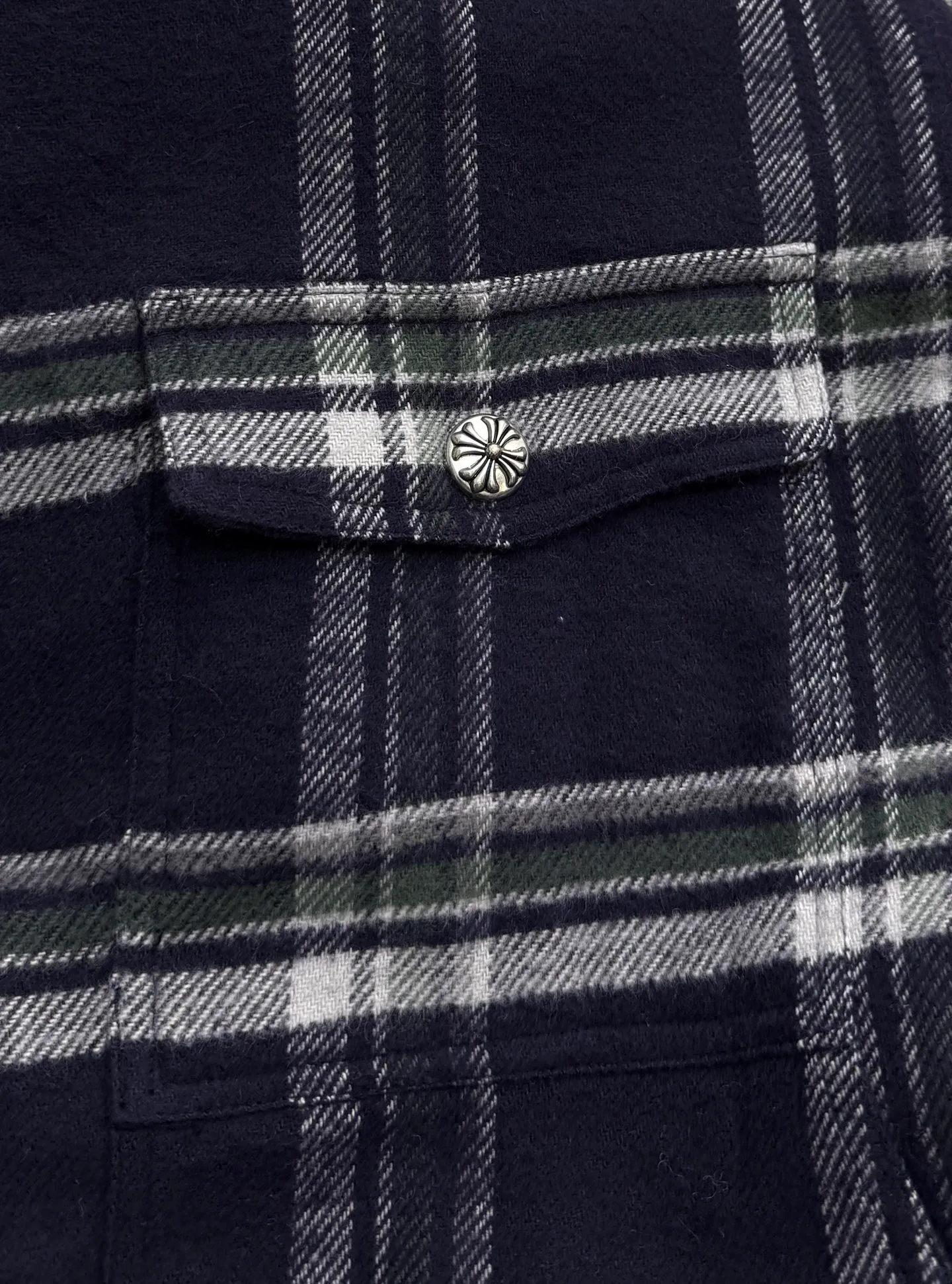 P680 Chrome Hearts Chrome Hearts Plaid Velvet Shirt Jacket S/M/L/XL
